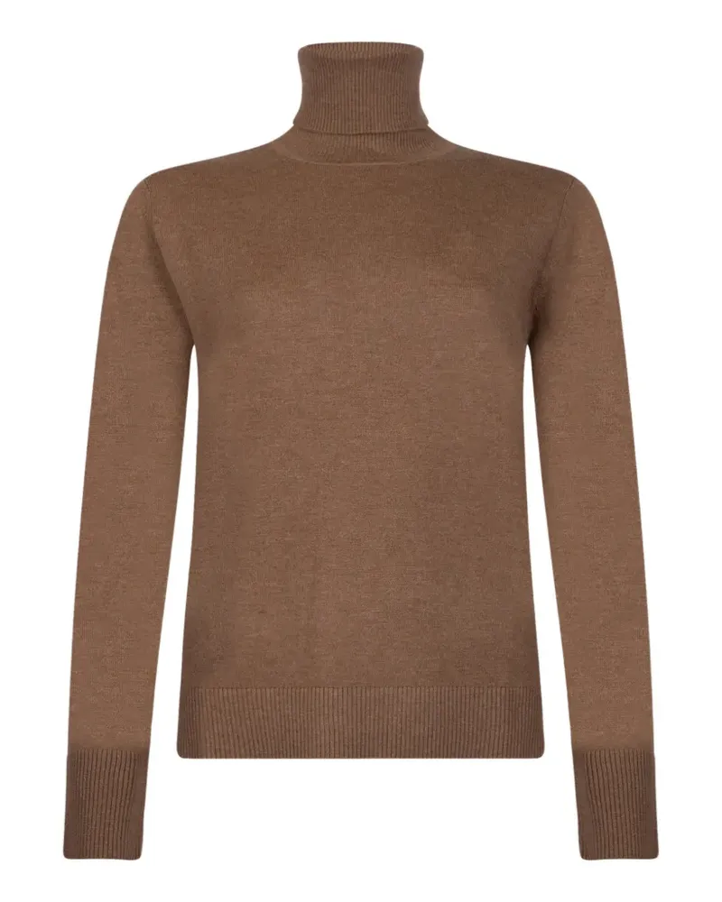 Max Mara Max Mara elbow-patch roll-neck sweater - Braun Braun