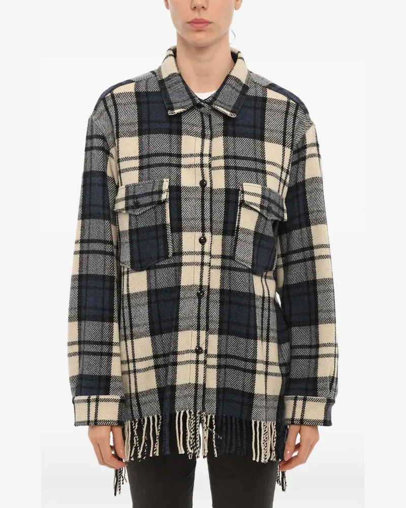 Woolrich Karierte Hemdjacke mit Fransen - Nude Nude