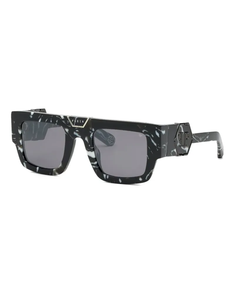 Philipp Plein marbled square-frame sunglasses - Schwarz Schwarz