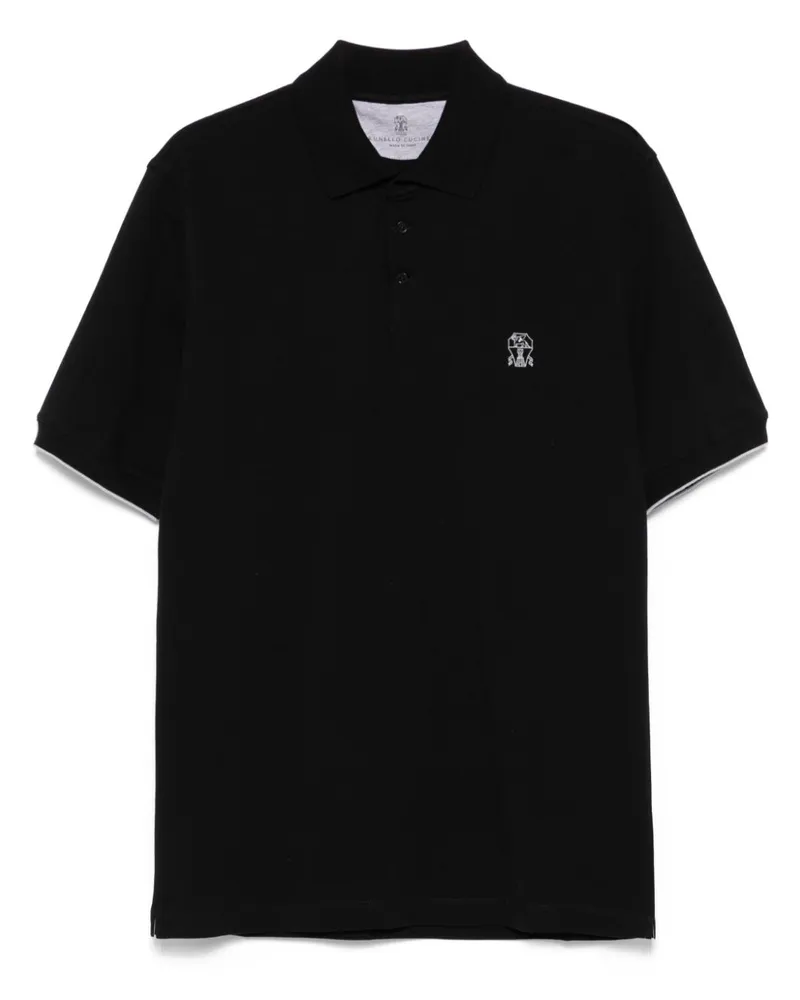 Brunello Cucinelli Klassisches Poloshirt - Schwarz Schwarz