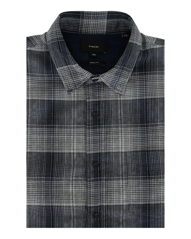 Vince checked long-sleeve shirt - Blau Blau