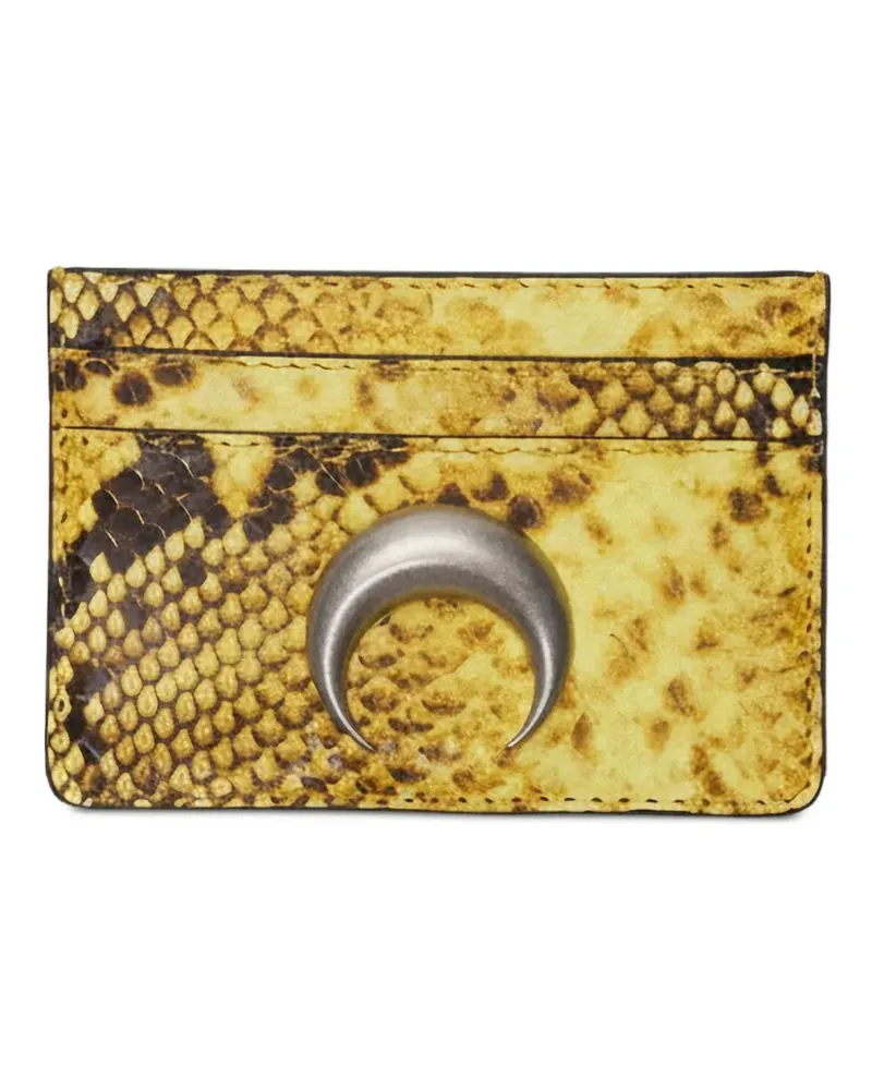 Marine Serre python leather-effect silver moon logo card holder - Gelb Gelb