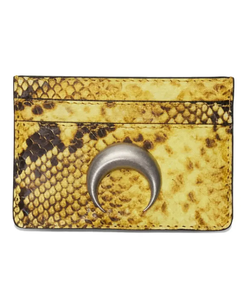 Marine Serre python leather-effect silver moon logo card holder - Gelb Gelb