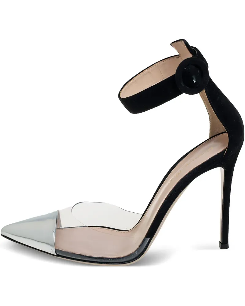 Gianvito Rossi Metallic-Sandalen mit angeschnittener Kappe - Schwarz Schwarz