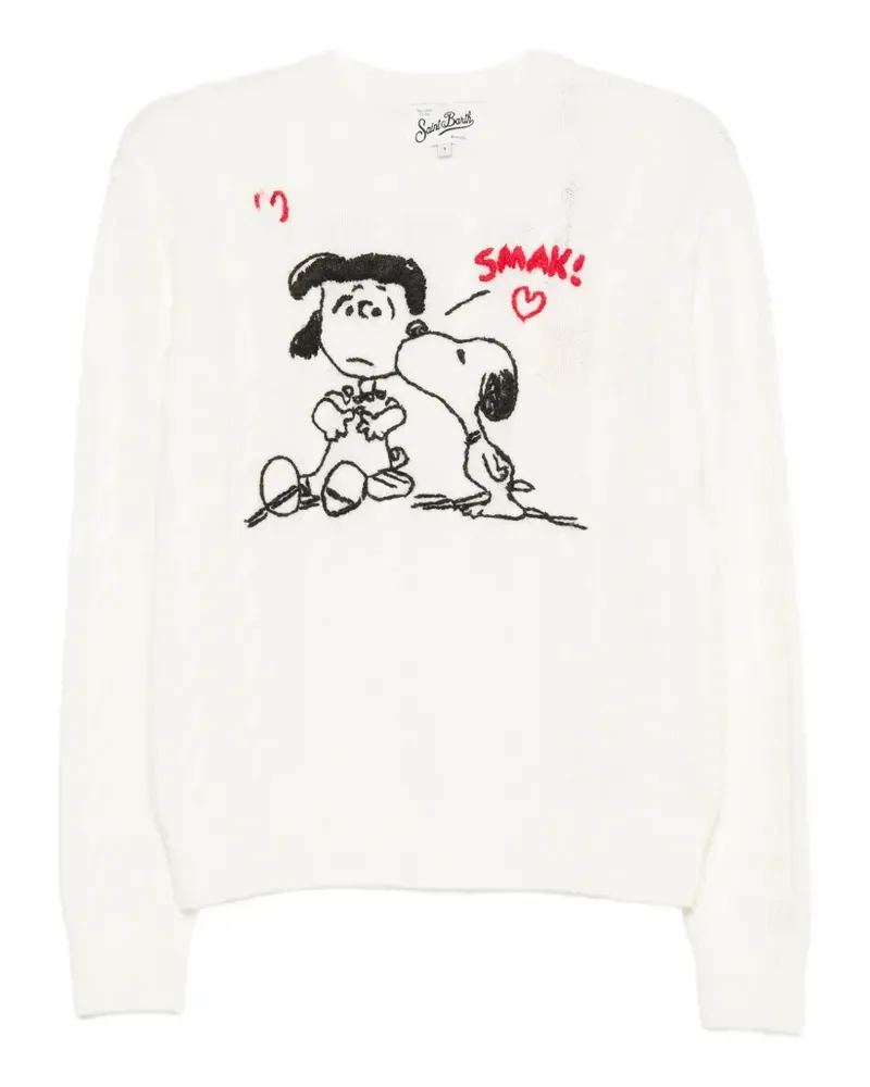 MC2 Saint Barth x Peanuts New Queen cable-knit Snoopy-motif sweater - Weiß Weiß
