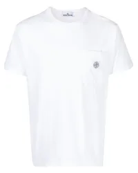 Stone Island T-Shirt mit Kompass-Applikation Weiß