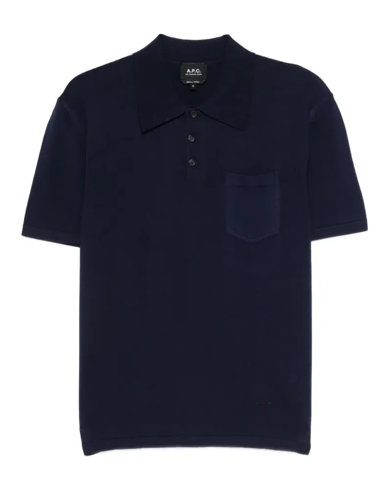 A.P.C. Poloshirt mit Brusttasche - Blau Blau