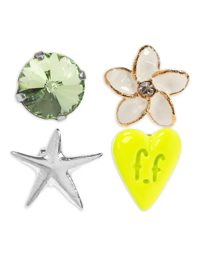 forte_forte flower star heart earrings - Gold Gold