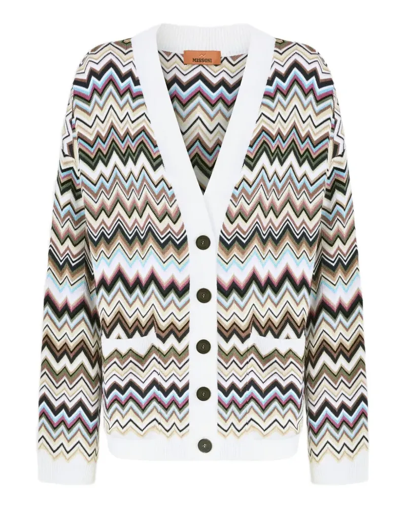 Missoni Cardigan mit Zickzackmuster - Weiß Weiß