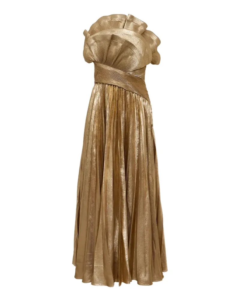 Acler Gerüschtes Kleid mit Falten - Gold Gold