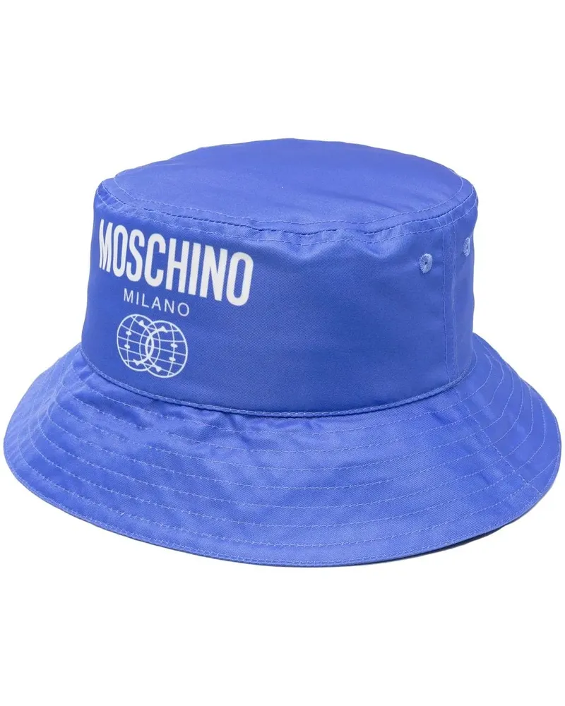 Moschino Fischerhut mit Logo-Print - Blau Blau