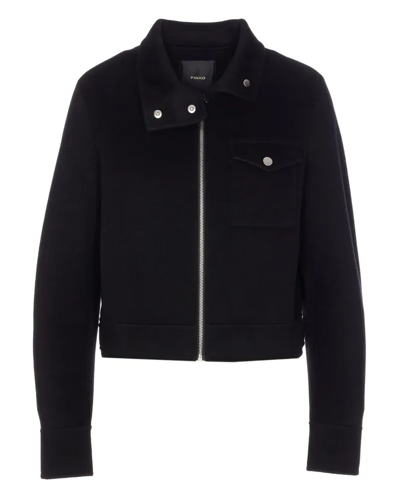 Pinko zip-front cropped jacket - Schwarz Schwarz