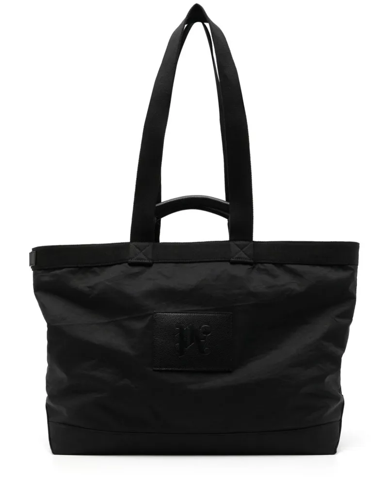 Palm Angels Shopper mit Logo-Patch - Schwarz Schwarz