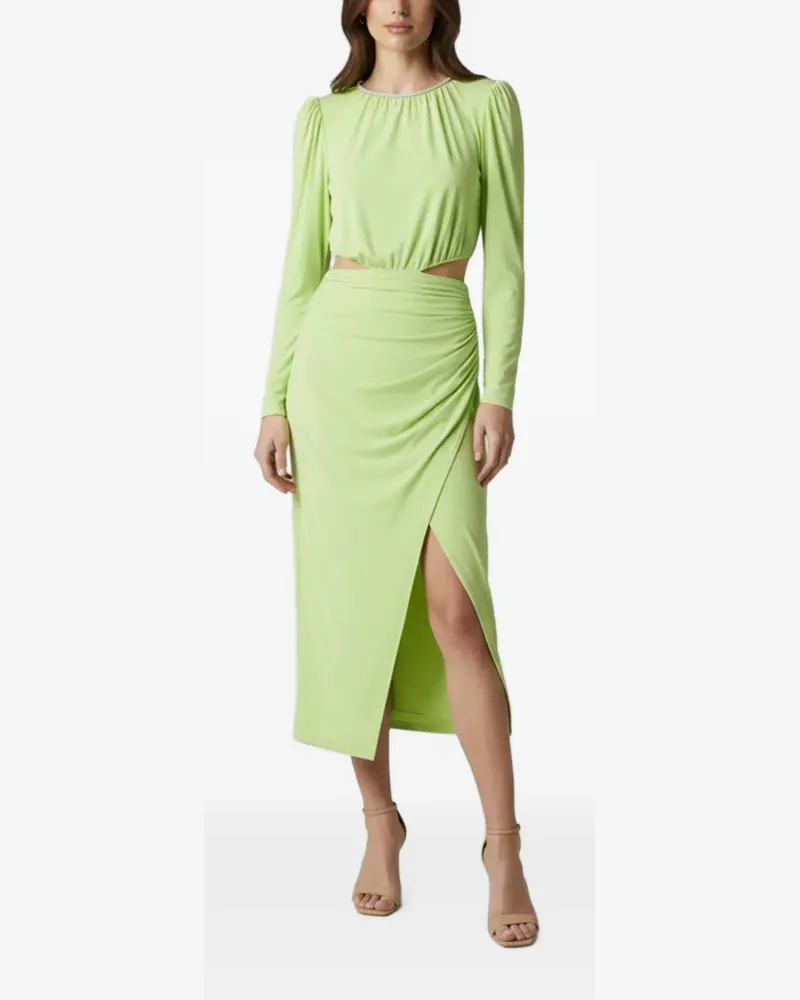 Self-Portrait cut-out jersey midi dress - Grün Grün