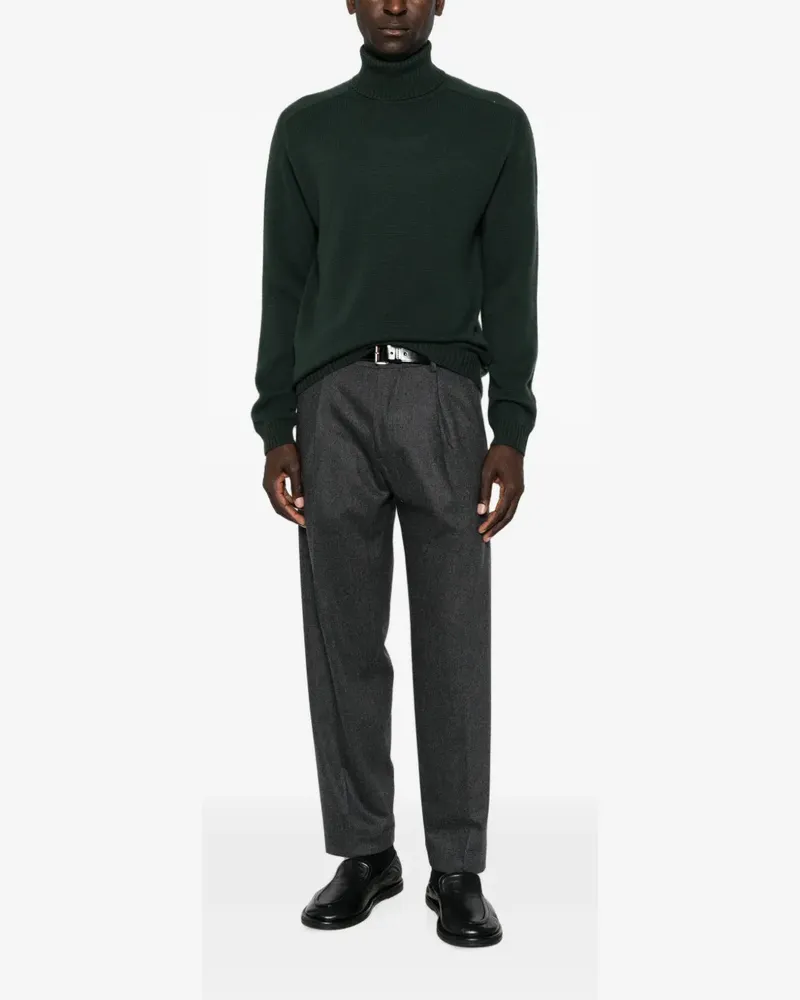 Boglioli Gerippter Rollkragenpullover - Grün Grün