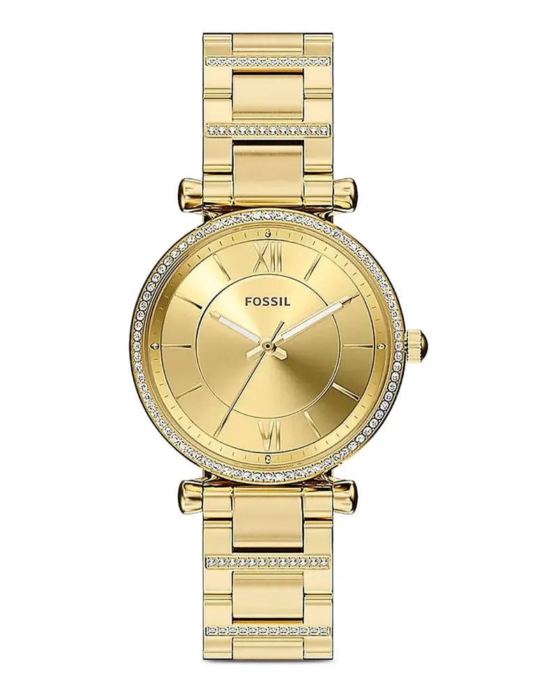 Fossil Carlie crystal-embellished 35mm watch - Gold Gold