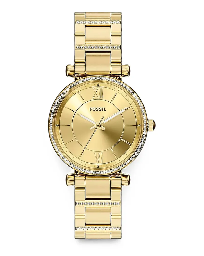 Fossil Carlie crystal-embellished 35mm watch - Gold Gold