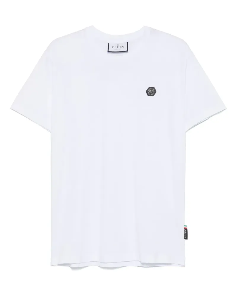 Philipp Plein T-Shirt mit Logo-Patch - Weiß Weiß