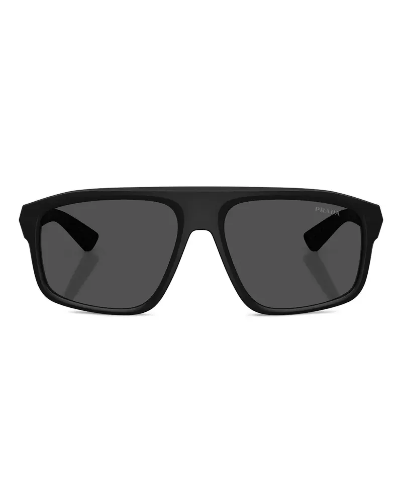 Prada Eckige Sonnenbrille - Schwarz Schwarz