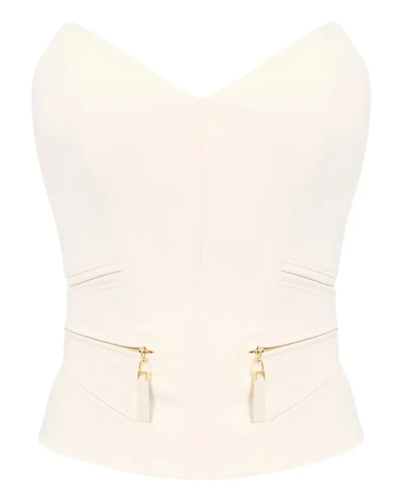 Elisabetta Franchi Top mit Reißverschluss - Nude Nude