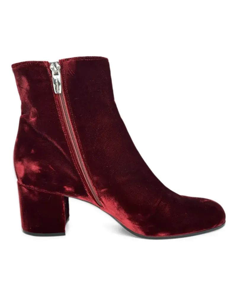 Gianvito Rossi Margaux velvet ankle boots - Rot Rot