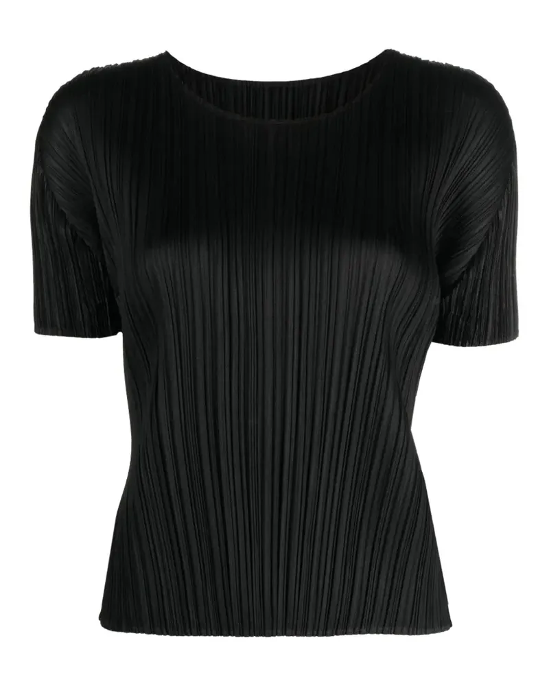 Issey Miyake micro-pleated T-shirt - Schwarz Schwarz