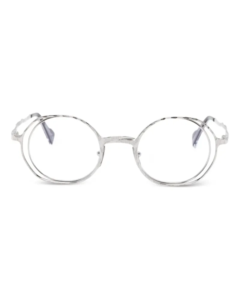 KUBORAUM Maske H11 Brille mit rundem Gestell - Silber Silber