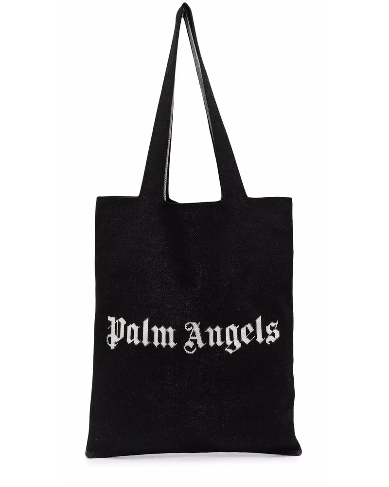 Palm Angels Shopper mit Logo-Print Schwarz