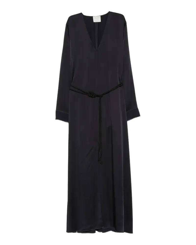 forte_forte Maxikleid mit V-Ausschnitt - Blau Blau