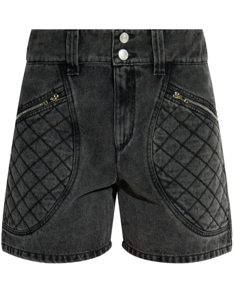 Isabel Marant Gesteppte Jeans-Shorts Grau