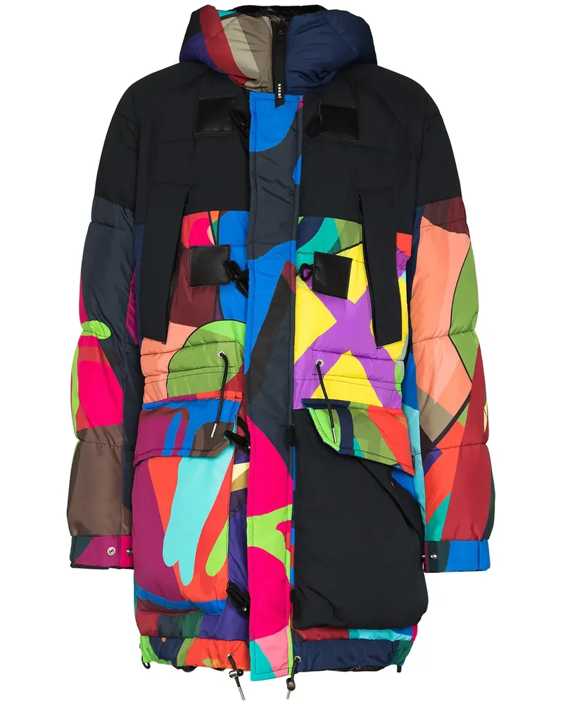 Sacai Gefütterter Kaws Mantel - Schwarz Schwarz