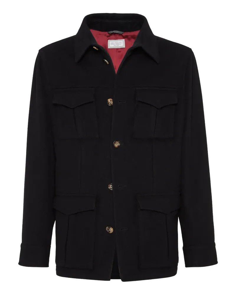 Brunello Cucinelli Military-Jacke aus Kaschmir - Schwarz Schwarz