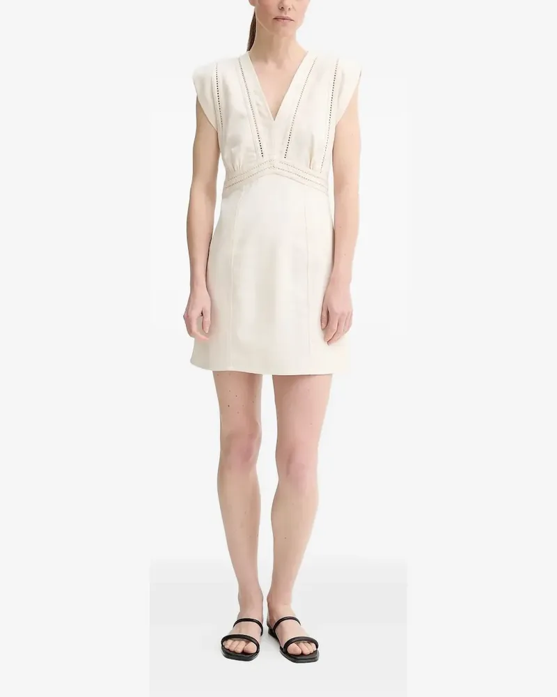 ba&sh V-Ausschnitt-Minikleid mit Ösenbesatz - Nude Nude