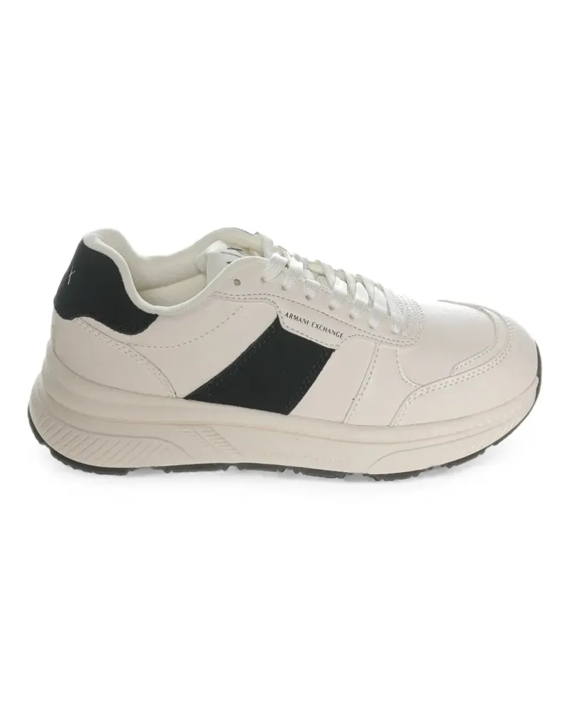 Armani Exchange logo-print panelled sneakers - Nude Nude