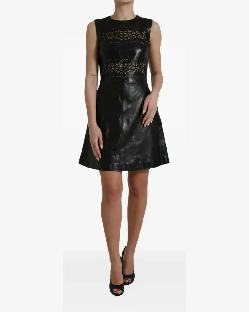 Valentino Garavani Midikleid mit Laser-Cuts - Schwarz Schwarz