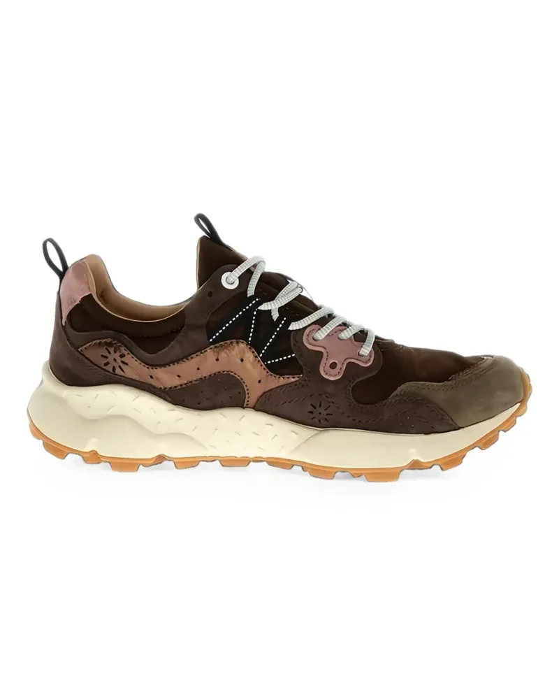 Flower MOUNTAIN Yamano 3 suede-panel sneakers - Braun Braun