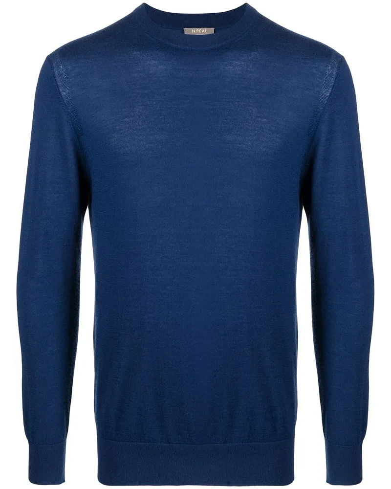 N.Peal Kaschmirpullover mit rundem Ausschnitt Blau