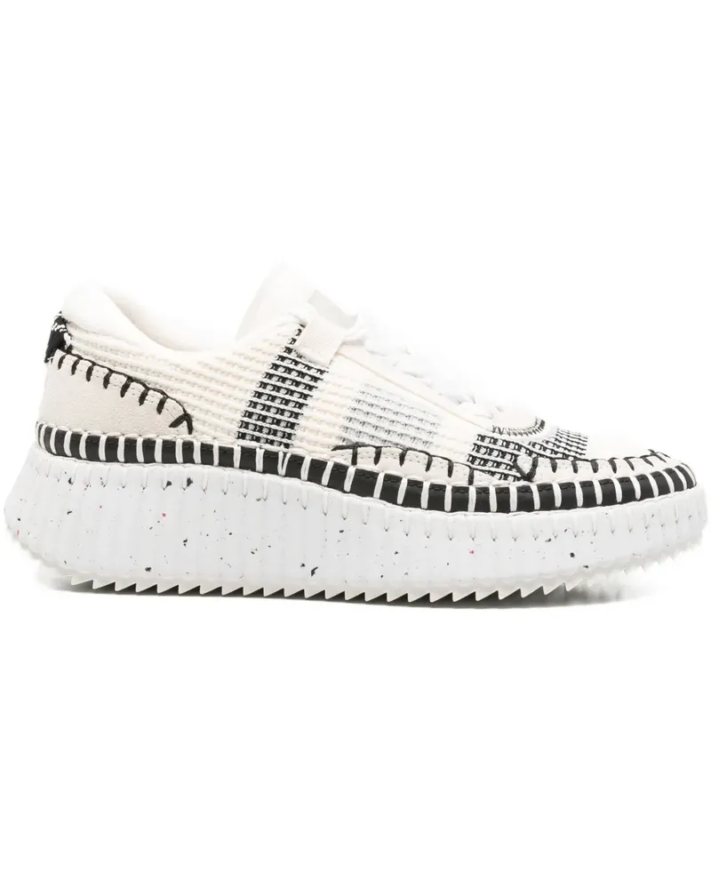 Chloé Nama whipstitch-detail sneakers - Nude Nude