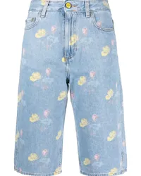 Ganni Jeans-Shorts mit Blumen-Print Blau