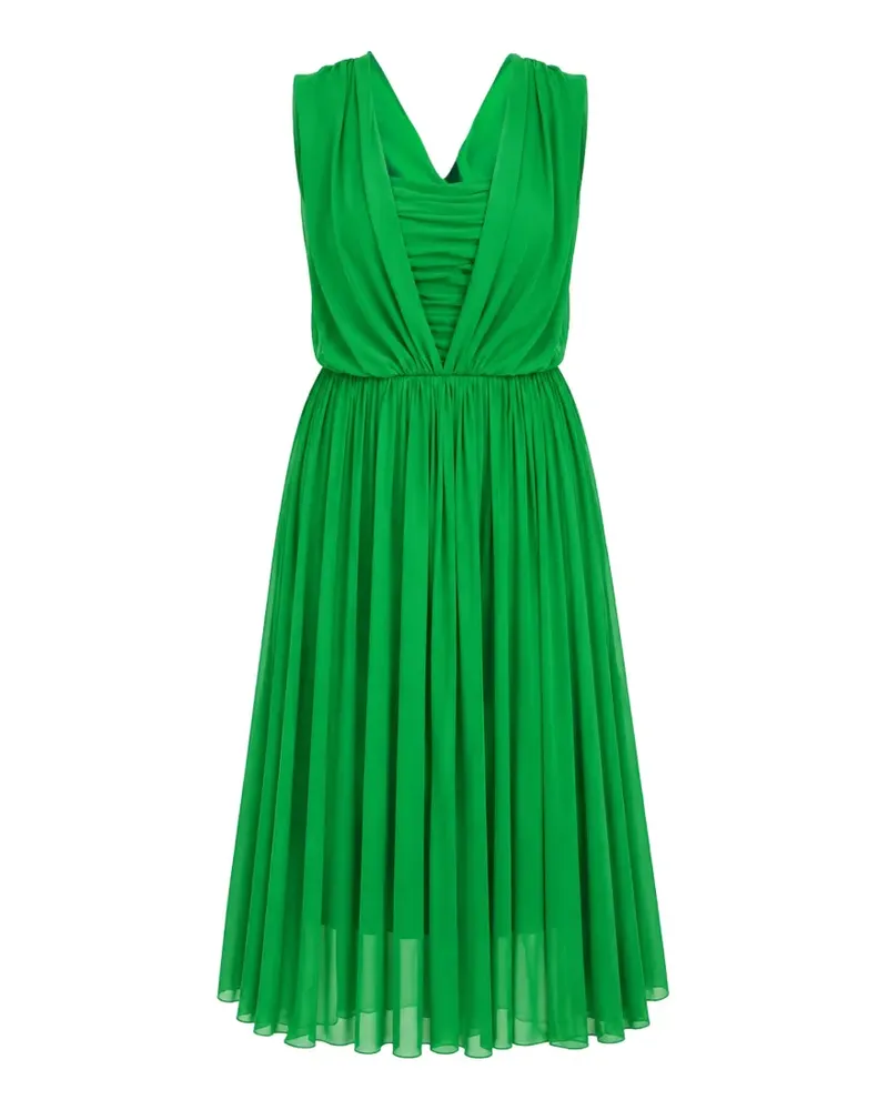 Dolce & Gabbana Plissiertes Midikleid aus Seide - Grün Grün