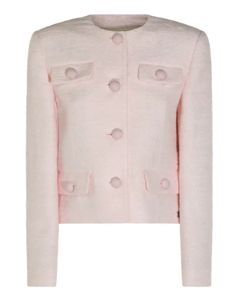 Valentino Garavani bouclé-knit flap-pocket jacket - Rosa Rosa