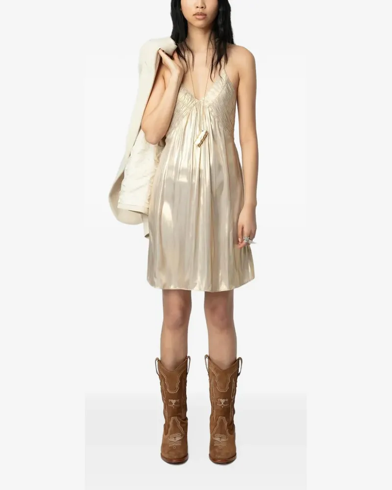 Zadig & Voltaire Minikleid im Metallic-Look - Gold Gold