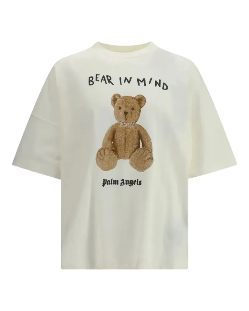 Palm Angels Bear in Mind T-Shirt mit grafischem Print - Weiß Weiß