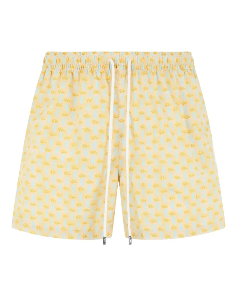 Fedeli seahorse-print drawstring swim shorts - Gelb Gelb