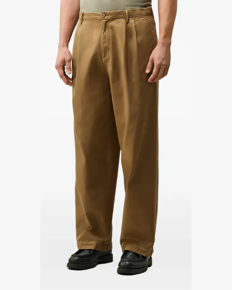 C.P. Company cotton gabardine boxy pleats pants - Nude Nude