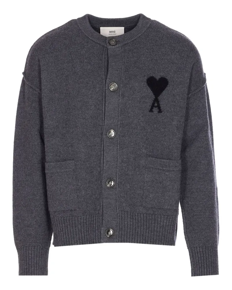 AMI Paris Ami De Coeur Cardigan - Grau Grau