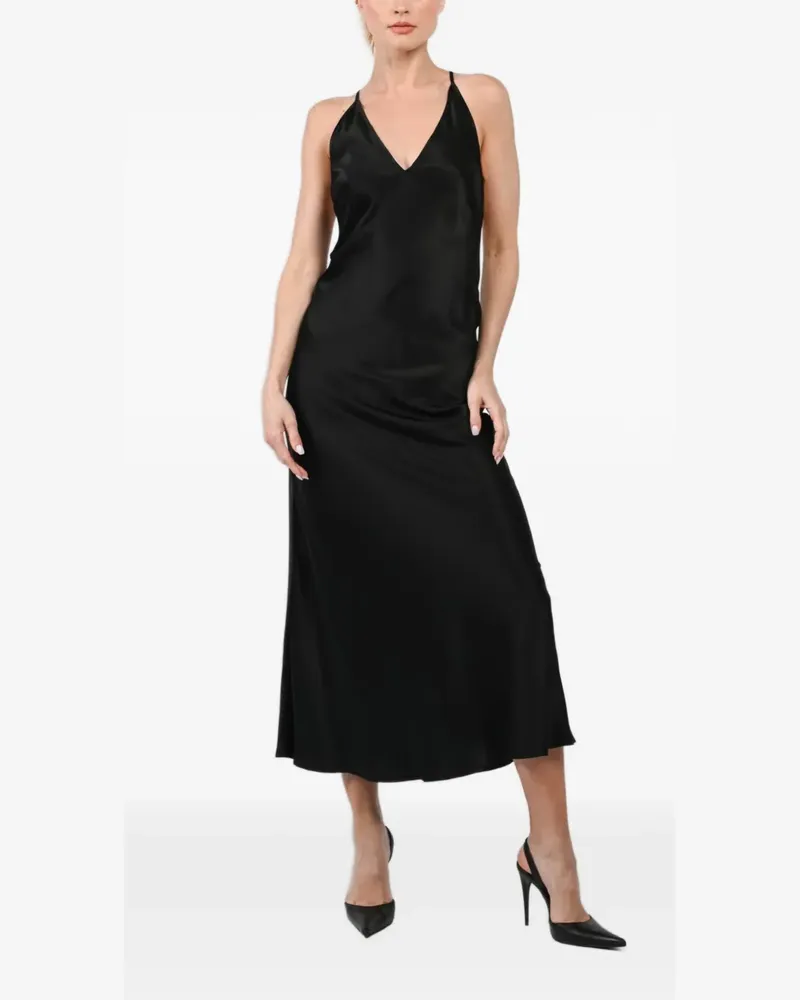 Jacob Lee V-neck strap midi dress - Schwarz Schwarz