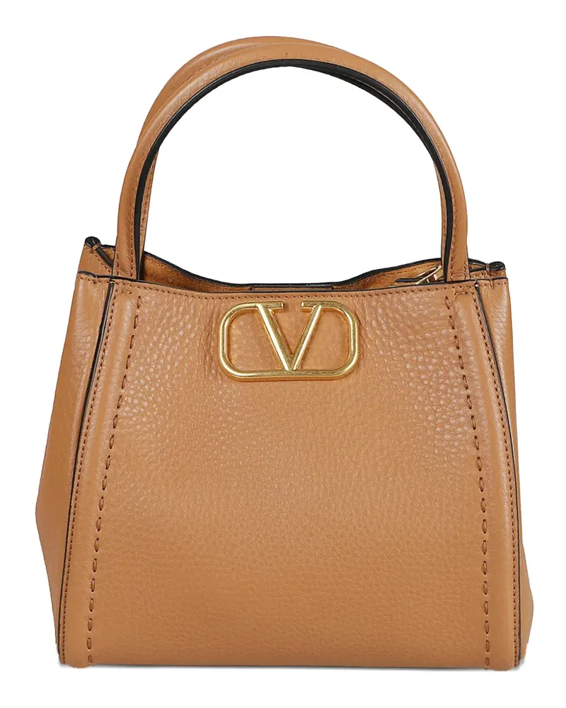 Valentino Garavani medium Alltime logo-detail tote bag - Braun Braun