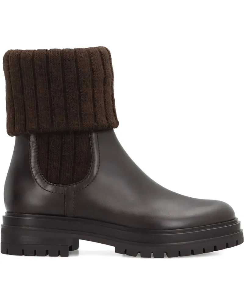 Gianvito Rossi 40mm Tenney leather Chelsea boots - Braun Braun