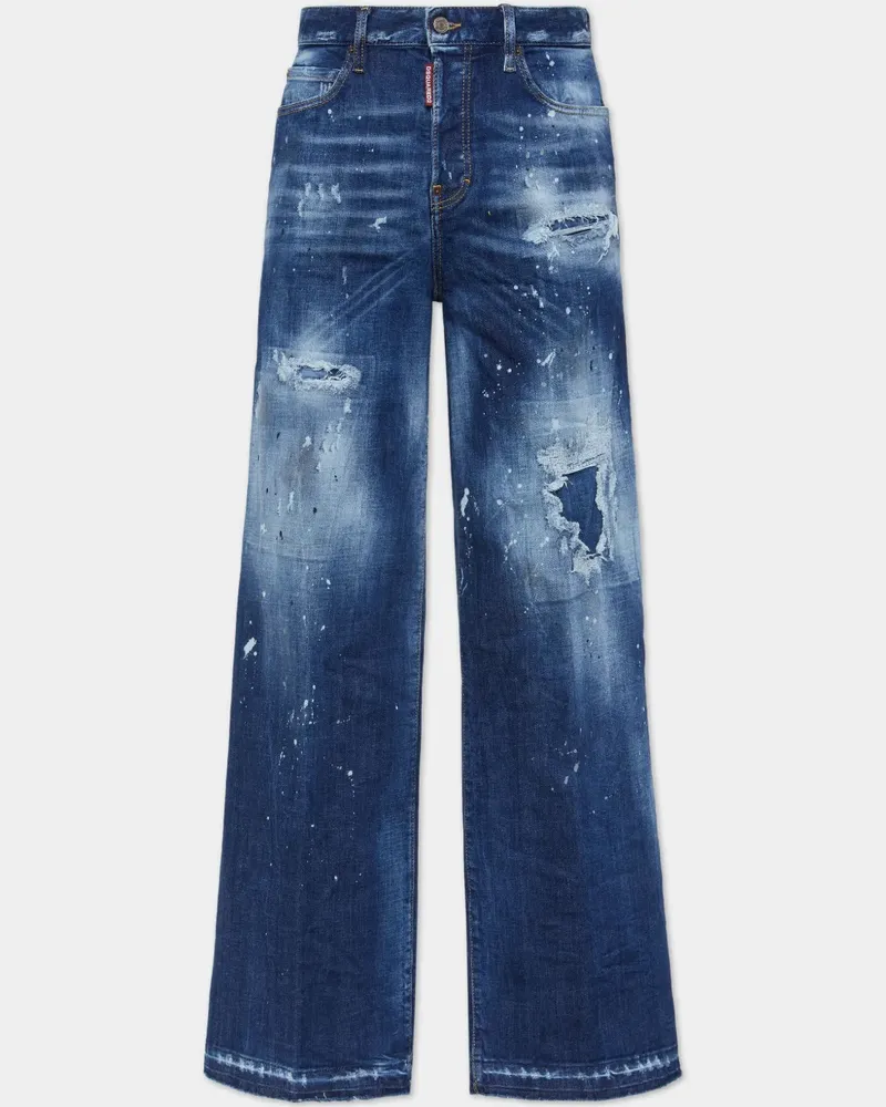 Dsquared2 Weite Jeans im Distressed-Look - Blau Blau